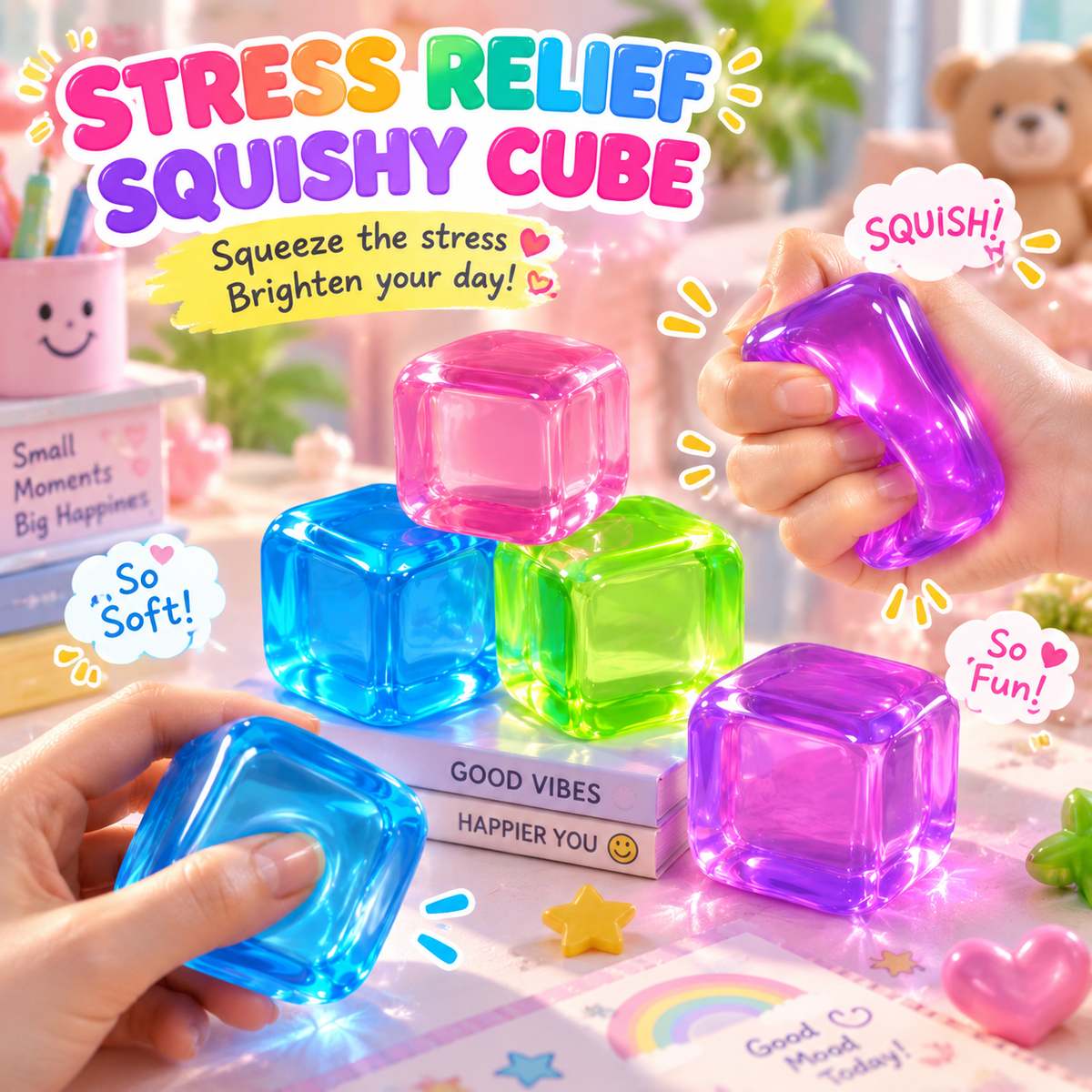 🔥🔥🔥 Stress Relief Jelly Squishy Cubes