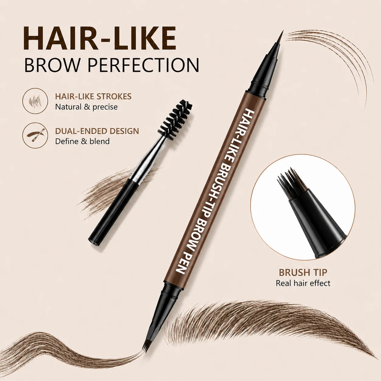 Buy 1 Get 1 Free🔥Waterproof Hair-Like Brow Pen – Smudge-Proof, Long-Lasting Natural Eyebrow Pencil