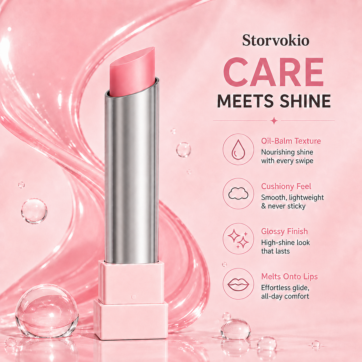 🔥LAST DAY BUY 1 GET 1 FREE🔥 Storvokio 2-in-1 GLOW VEIL LIP SHEEN OIL BALM👄