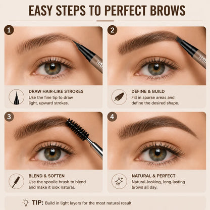 Buy 1 Get 1 Free🔥Waterproof Hair-Like Brow Pen – Smudge-Proof, Long-Lasting Natural Eyebrow Pencil