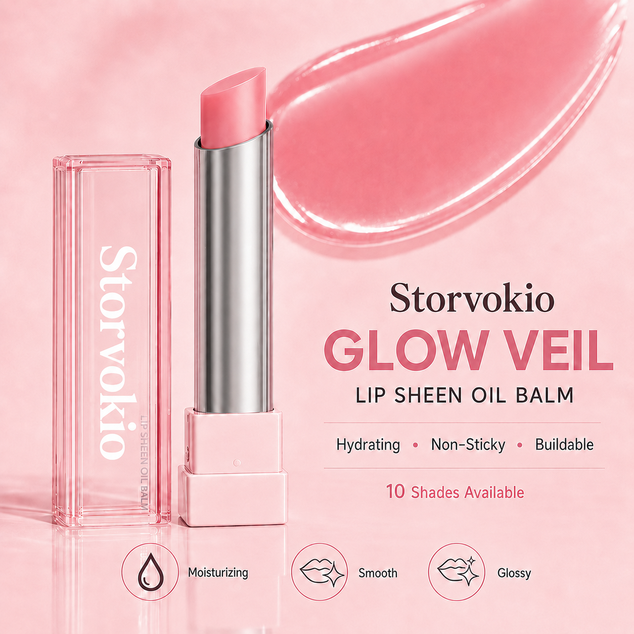 🔥LAST DAY BUY 1 GET 1 FREE🔥 Storvokio 2-in-1 GLOW VEIL LIP SHEEN OIL BALM👄