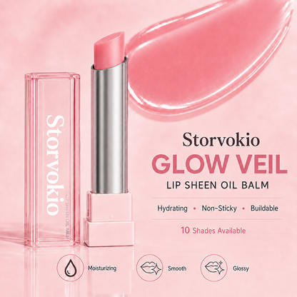 🔥LAST DAY BUY 1 GET 1 FREE🔥 Storvokio 2-in-1 GLOW VEIL LIP SHEEN OIL BALM👄
