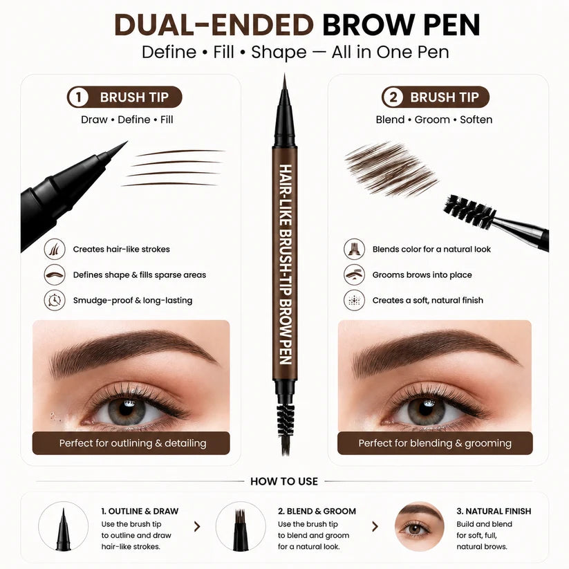 Buy 1 Get 1 Free🔥Waterproof Hair-Like Brow Pen – Smudge-Proof, Long-Lasting Natural Eyebrow Pencil