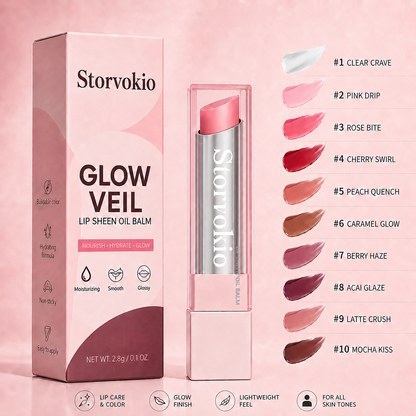 🔥LAST DAY BUY 1 GET 1 FREE🔥 Storvokio 2-in-1 GLOW VEIL LIP SHEEN OIL BALM👄