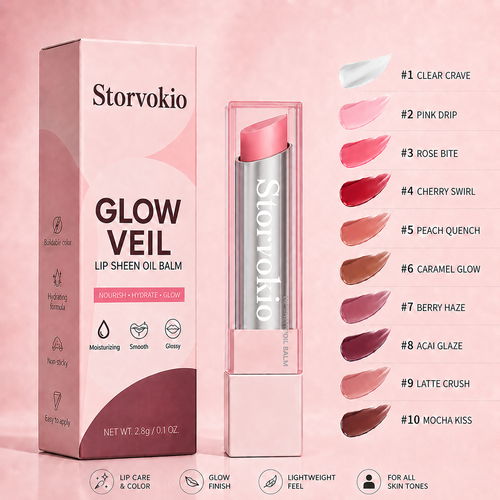 🔥LAST DAY BUY 1 GET 1 FREE🔥 Storvokio 2-in-1 GLOW VEIL LIP SHEEN OIL BALM👄