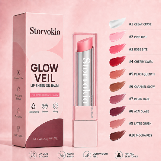🔥LAST DAY BUY 1 GET 1 FREE🔥 Storvokio 2-in-1 GLOW VEIL LIP SHEEN OIL BALM👄