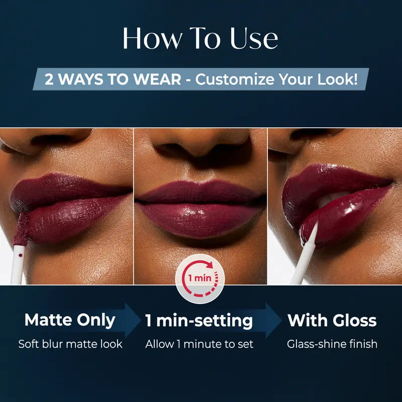Dual-Tone Dual-Ended Liquid Lipstick, Matte & Gloss Two-Tip Lip Color
