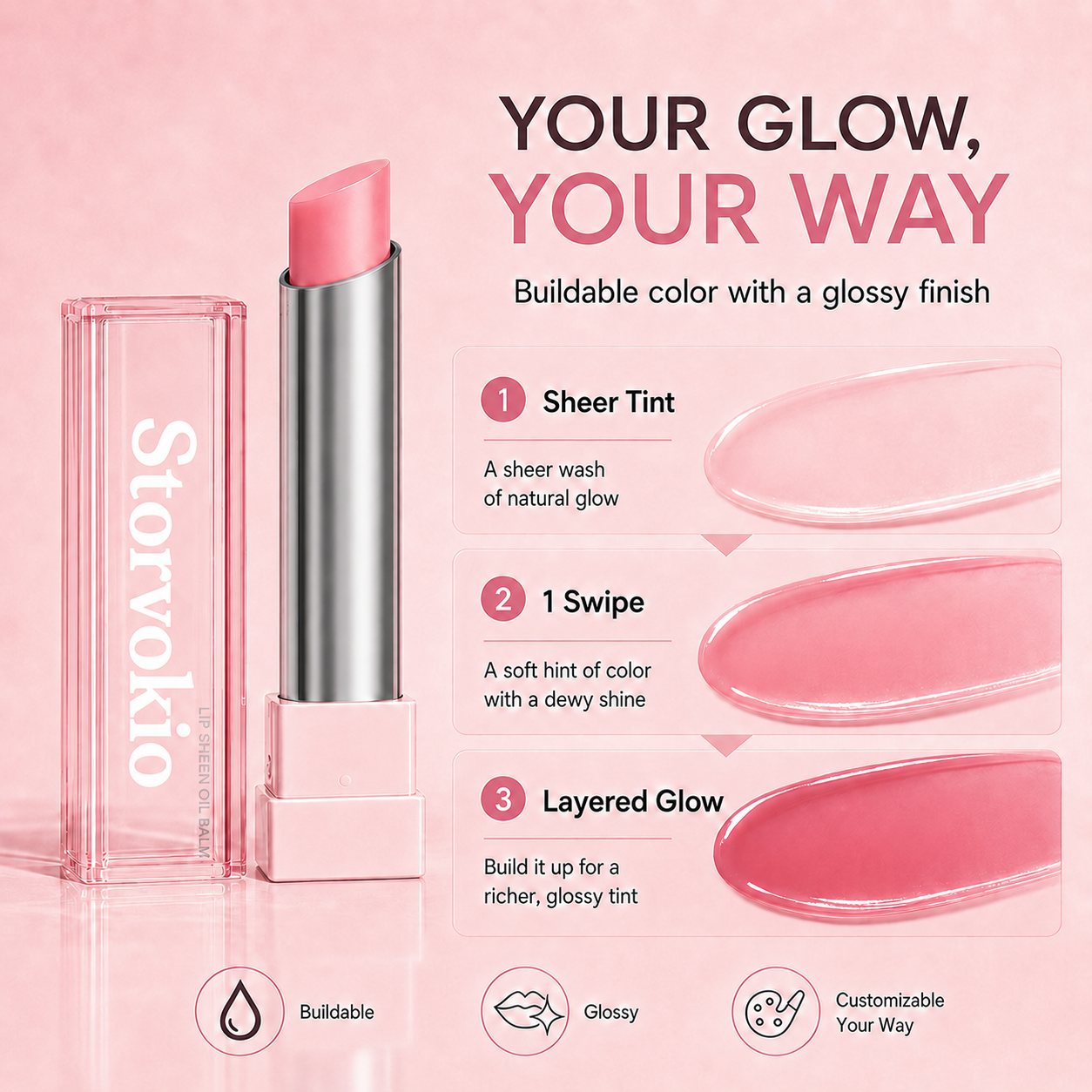 🔥LAST DAY BUY 1 GET 1 FREE🔥 Storvokio 2-in-1 GLOW VEIL LIP SHEEN OIL BALM👄