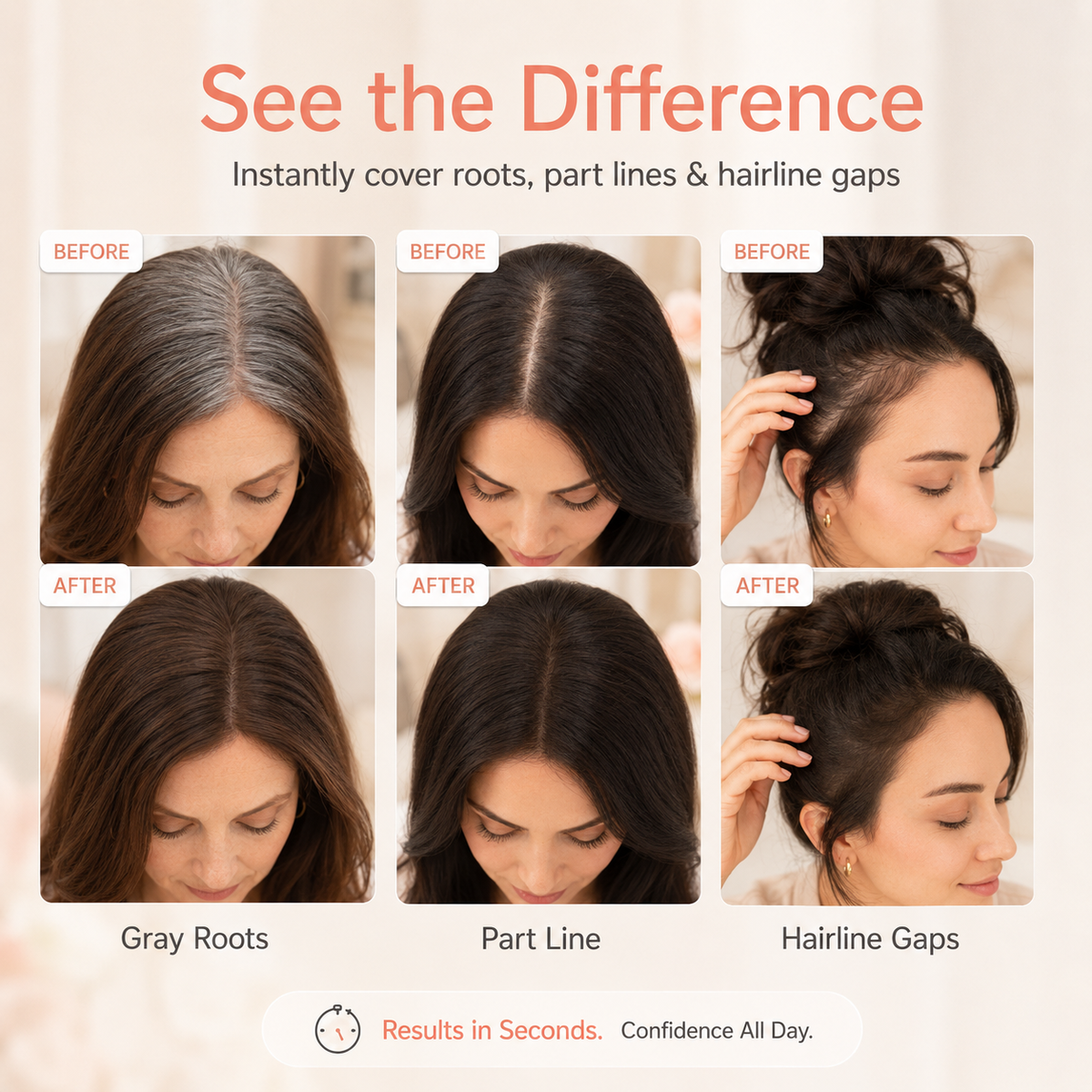 🌱Root Touch-Up Stick – Instant Gray & Scalp Coverage🌱
