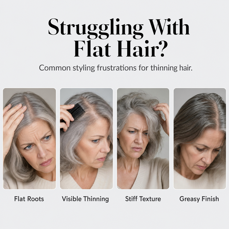 ⏳🔥LIMITED-TIME 50% OFF! ⏰Flat Roots? Get Soft, Airy Volume in Seconds💯